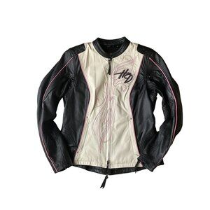 Vintage Harley Davidson White Leather Pink Label jacket Women’s M 97010-14VW